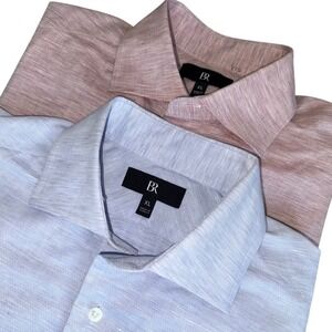 Banana Republic Mens Size XL Dress Shirt‎ Lot of 2 Long Sleeve Linen Blend
